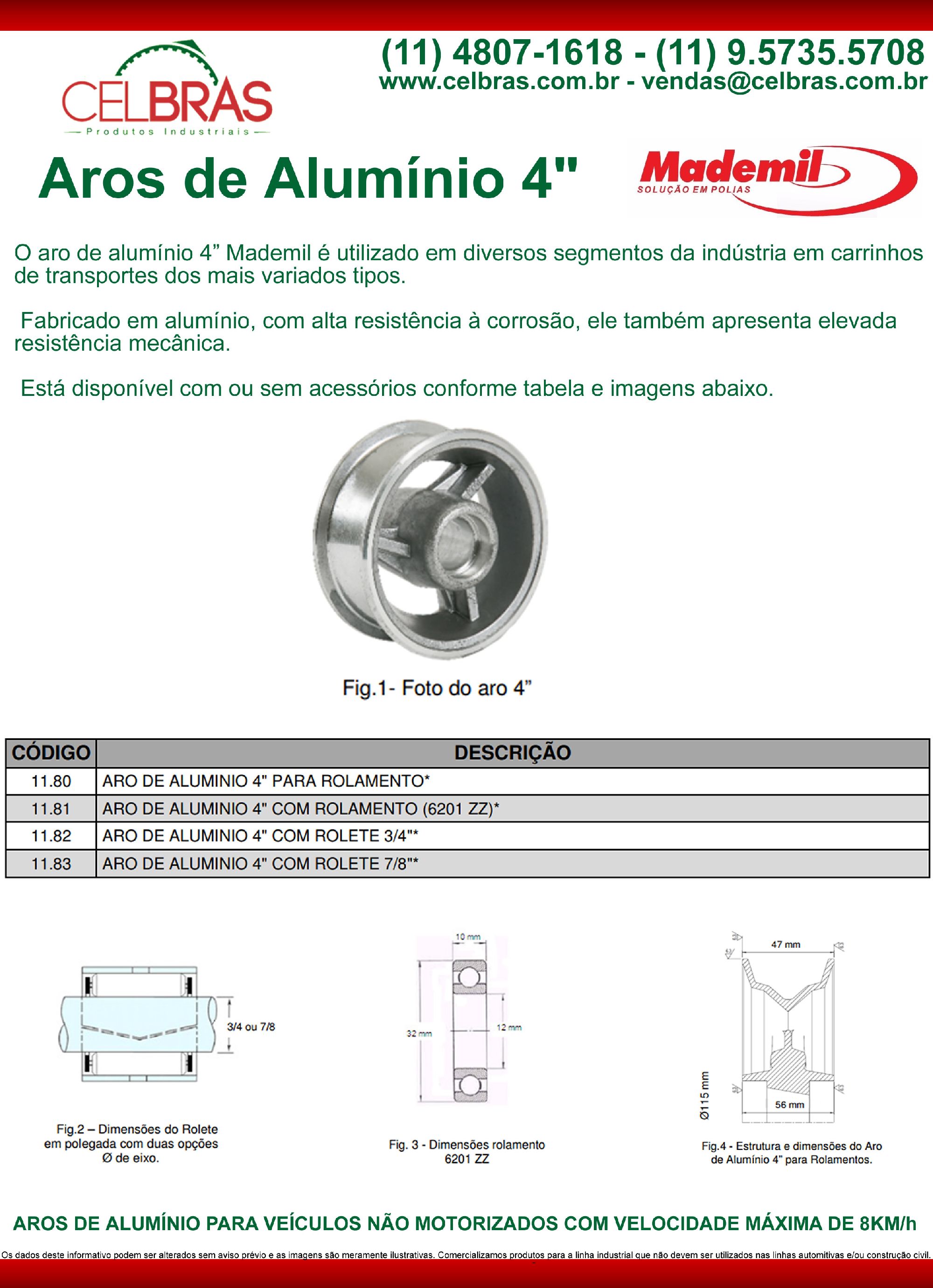 Aros de Alumínio 4´´