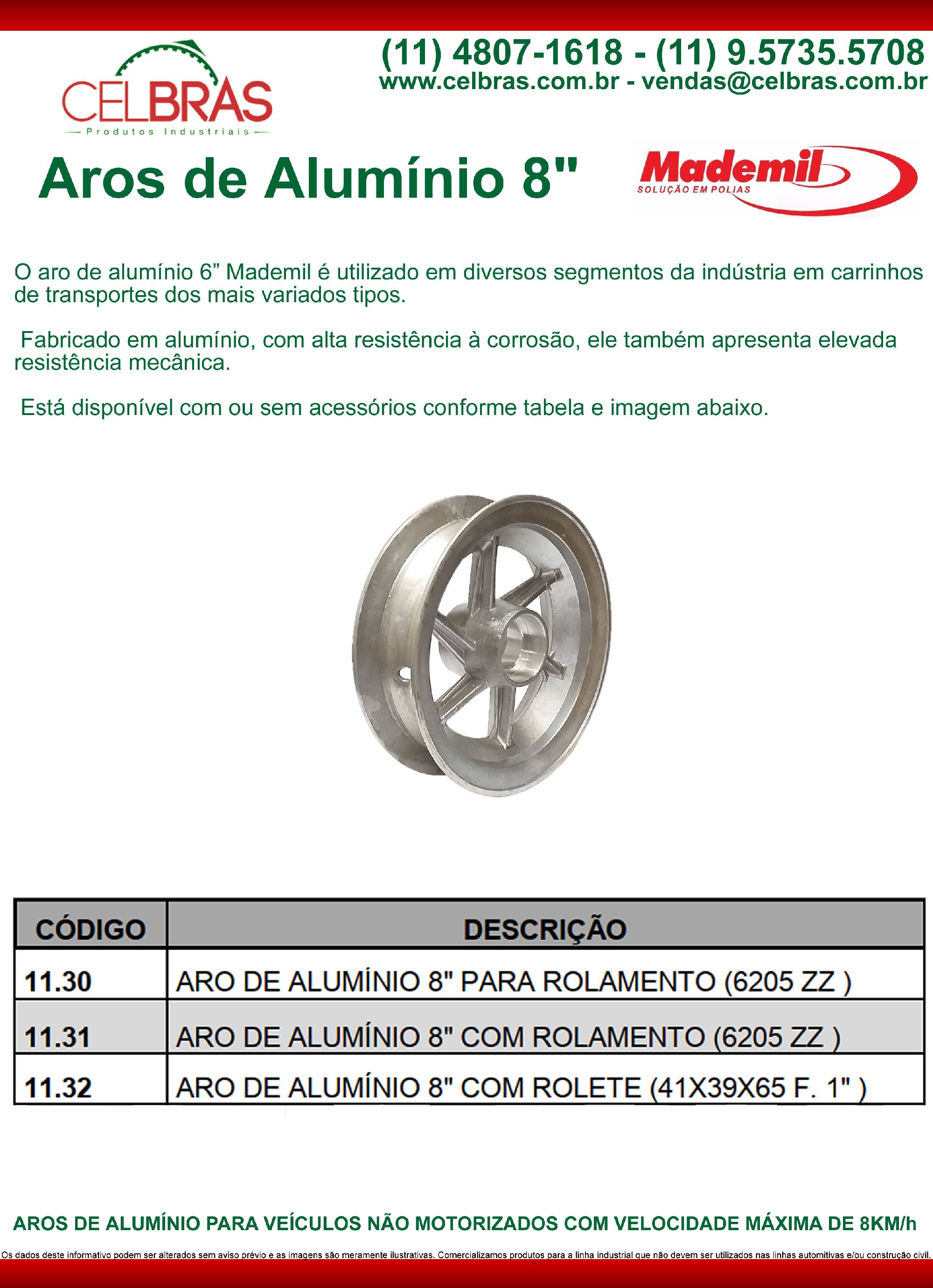 Aros de Alumínio 8´´