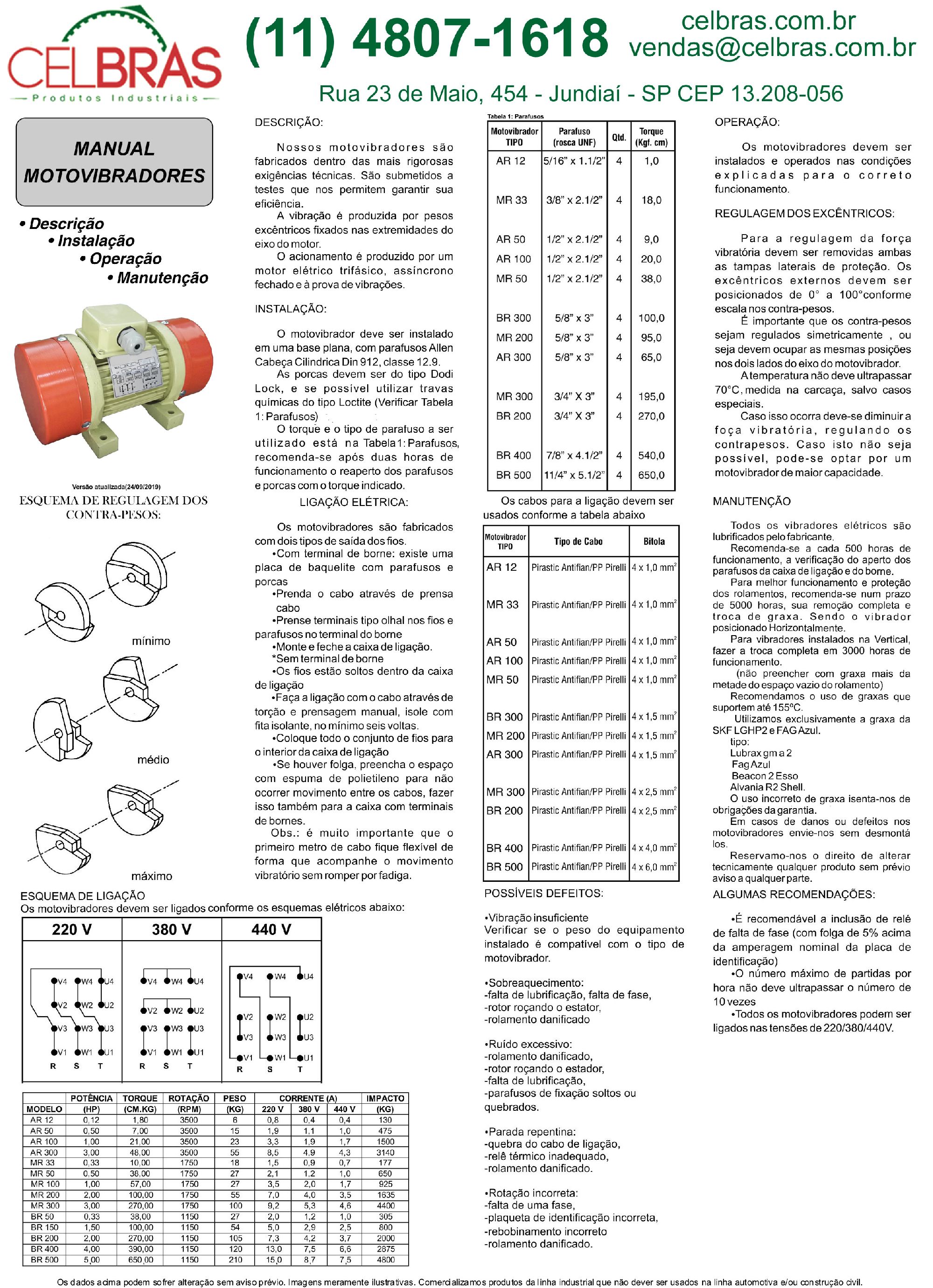 Manual Motovibrador IP55
